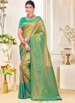 Kanjivaram Silk Golden Festival Wear Weaving Saree